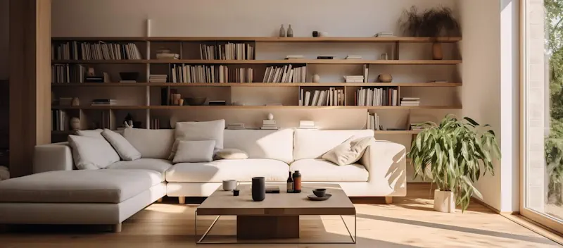 minimalistiskt vardagsrum